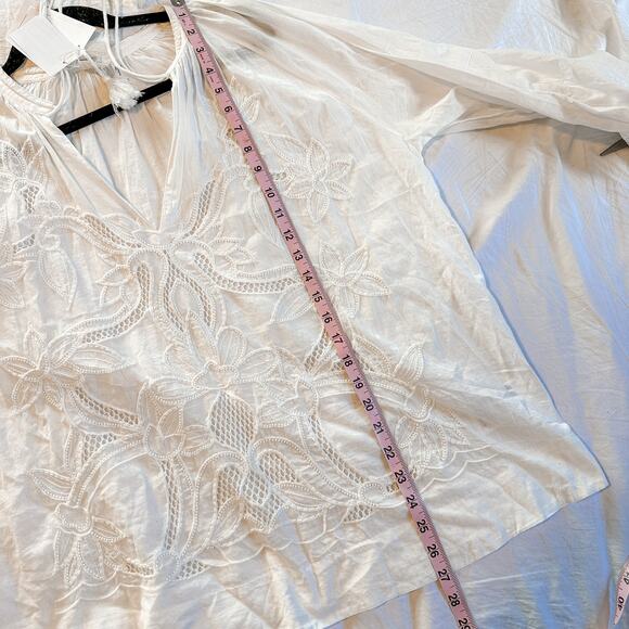 H&M Boho White Tunic Blouse Top NEW 8 - Picture 4 of 8